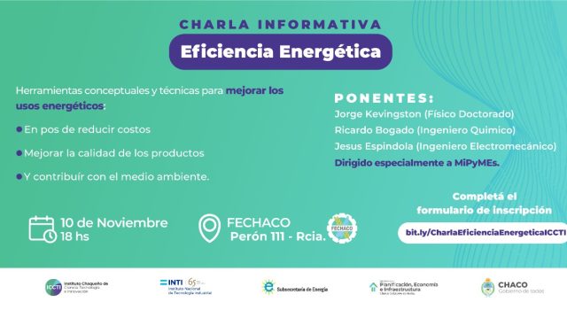 El ICCTI invita a charla de eficiencia energética para pymes, empresas e industrias