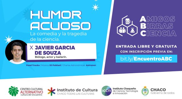 Humor Acuoso: el ICCTI invita a un nuevo encuentro “Amigos, birras y ciencia” en el Cecual con Javier García de Souza